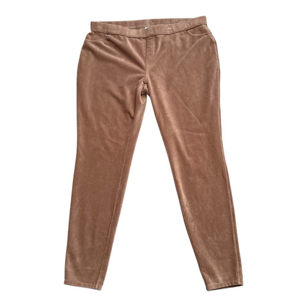 June & Daisy Corduroy Jeggings Womens Size XL Tan Pull On Stretch Skinny Pants